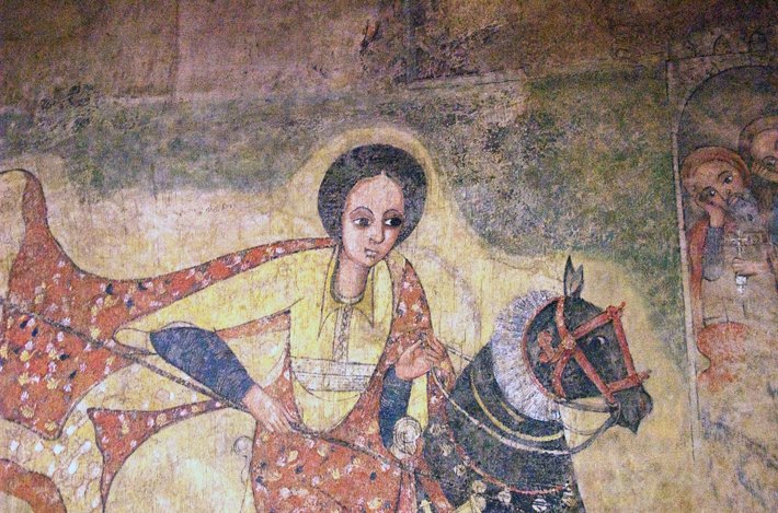 17th-century AD painting of the Queen of Sheba from a church in Lalibela, Ethiopia and now in the National Museum of Ethiopia in Addis Ababa (Creative Commons license 2.0)
