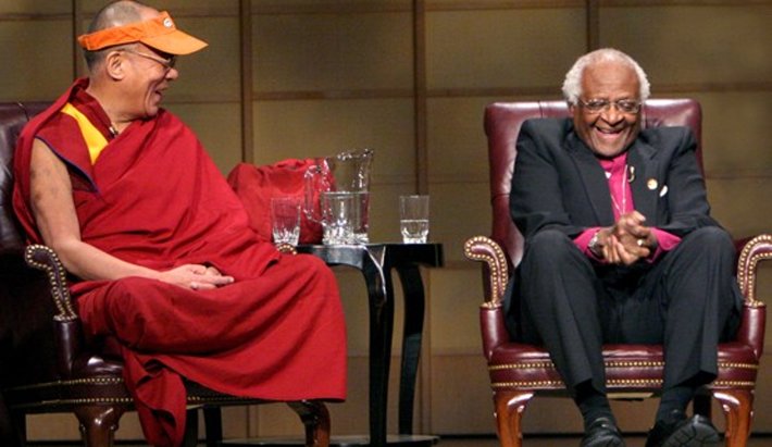 The 14th Dalai Lama with Desmond Tutu in 2004.